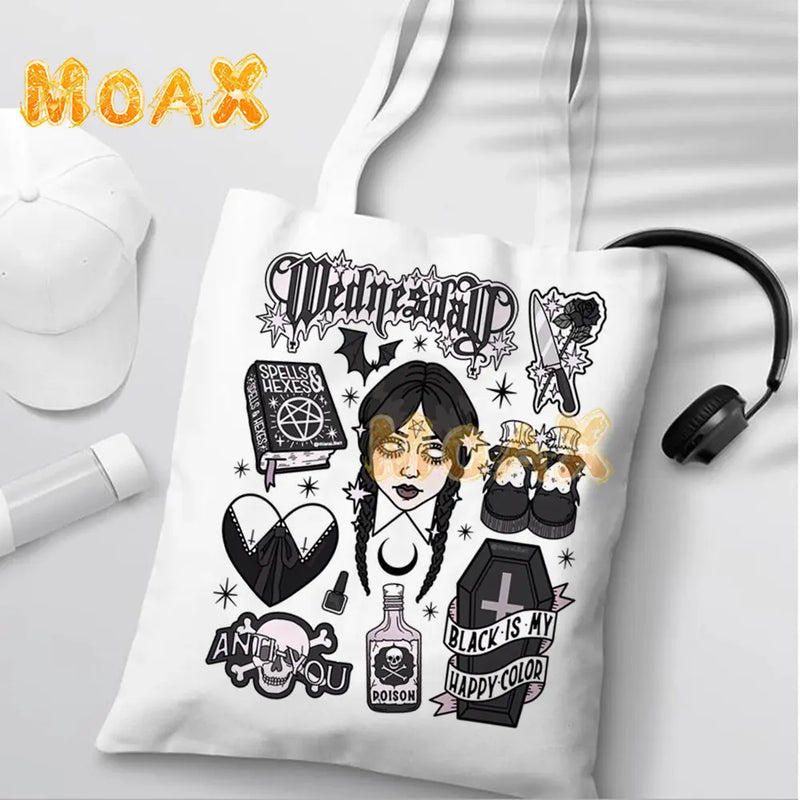 Wednesday Addams Shopping Bag Nevermore Academy Tote