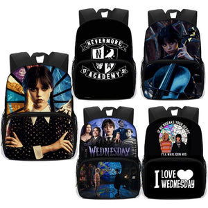 Nevermore Academy Kids Backpack Gothic Girls School Bag