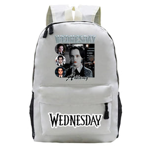 Wednesday Canvas Backpack Schoolbags Vintage Students Girls Boys Harajuku Bags