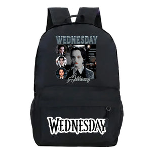 Wednesday Canvas Backpack Schoolbags Vintage Students Girls Boys Harajuku Bags