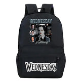 Wednesday Canvas Backpack Schoolbags Vintage Students Girls Boys Harajuku Bags