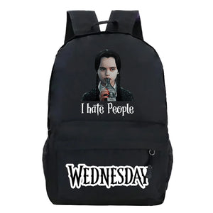 Wednesday Addams Bag Vintage Wine Bottle Teenager Backpacks
