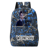 Wednesday Teenager Backpack Happy Face Print Schoolbags Boys Girls