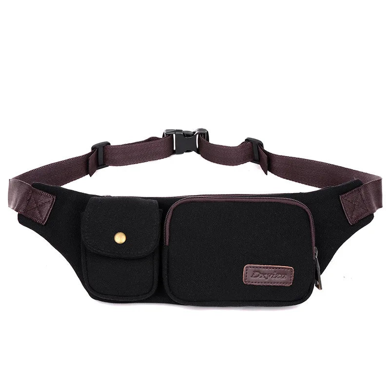 Canvas Waist Pack Casual Bum Hip Bag Belt Phone Bag Case High Fanny Pack Travel