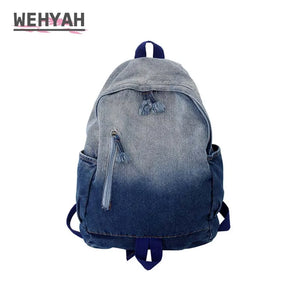 Wehyah Denim School Backpack for Girls Women's Bag Female Backpacks for Women Sc