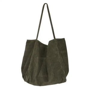 Thick Cordury Casual Tote Bag Handbags Velvet Oversize Clutch Purse Shoulder Bag