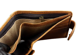 Western Biker Trucker Leather Wallet with Chain - Mens Boys Bw2