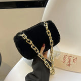 Western Style Plush Chain Women's Bag Autumn And Winter Shoulder Bags