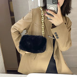 Western Style Plush Chain Women's Bag Autumn And Winter Shoulder Bags