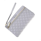 Western Style Wallet Ladies Long Zipper Solid Rhombus Thin Multi-function
