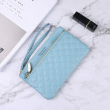 Western Style Wallet Ladies Long Zipper Solid Rhombus Thin Multi-function