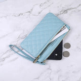 Western Style Wallet Ladies Long Zipper Solid Rhombus Thin Multi-function