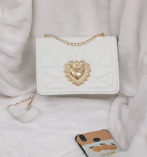 Leather Shoulder Bags for Women Retro Heart Female Bag