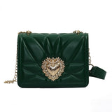 Leather Shoulder Bags for Women Retro Heart Female Bag