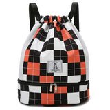 Plaid Travel Backpack Women Weekender Bag Gym Yoga Bag