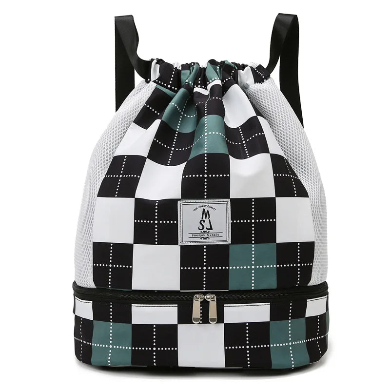 Plaid Travel Backpack Women Weekender Bag Gym Yoga Bag