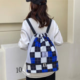 Plaid Travel Backpack Women Weekender Bag Gym Yoga Bag