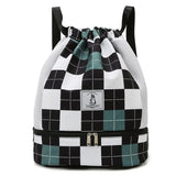 Plaid Travel Backpack Women Weekender Bag Gym Yoga Bag