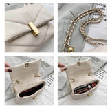 Diamond Lattice Chain Messenger Bag Soft PU Leather Handbag Women Shoulder Totes