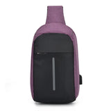Weysfor Male Shoulder Bags USB Charging Crossbody Bags Men Anti Theft Chest Bag
