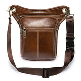 Leather Waist Pack Bag Men Drop Leg Fanny Pack