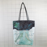 Whale Girl Print Handbags Fresh Sea Series Shopper Bag