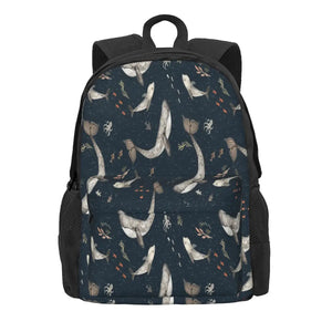 Whales Watercolor Backpack Men's Women's Kids Print School Bag
