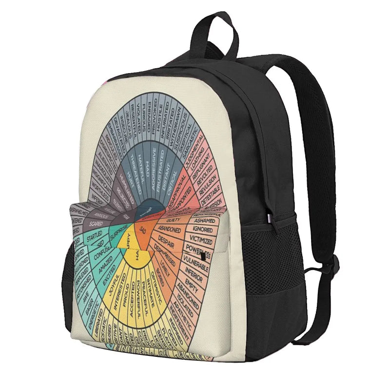 Emotional Wheel 2 Backpacks Men's & Women's Bags, Zipper Male & Female Backpacks