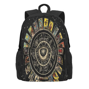 Zodiac Astrology Backpack Men Women Zip Pockets
