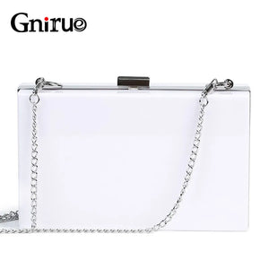 Acrylic Chain Evening Clutche for Women Party Shoulder Bags
