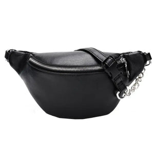 Leather Chain Waist Bag Chest Bag Fanny Pack Shoulder Mini