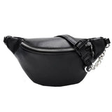 Leather Chain Waist Bag Chest Bag Fanny Pack Shoulder Mini