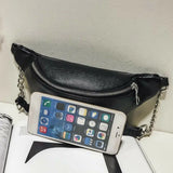 Leather Chain Waist Bag Chest Bag Fanny Pack Shoulder Mini