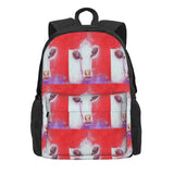 Cow Painting On Red Background Backpacks Men's Backpacks Bags For Women Kids Bac