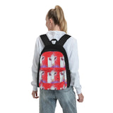 Cow Painting On Red Background Backpacks Men's Backpacks Bags For Women Kids Bac