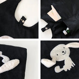 Dog Appliques Women Shoulder Bag Canvas Messenger Handbag