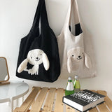 Dog Appliques Women Shoulder Bag Canvas Messenger Handbag