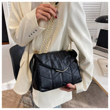 Big Size Quilted Shoulder Bag for Women Chain Leather Crossbody Bag