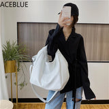 Leather Women Half Moon Bags Large Capacity Hobo Shopper Bag