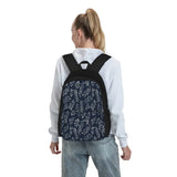 Leaves On Navy Backpack - School Bag for Men and Women