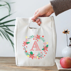 Letter Print Lunch Bag for Women Kids Bento Fresh Cooler Bags
