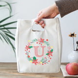 Letter Print Lunch Bag for Women Kids Bento Fresh Cooler Bags
