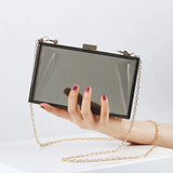 Acrylic Square Crossbody Bag Small Messenger Wedding Clutch Purse