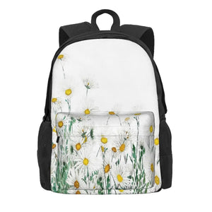 Margaret Daisy Horizontal Backpacks Men's and Women's Zipper School Backpacks