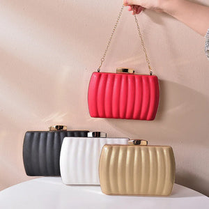 Pink PU Leather Pillbox Bag Women Cuite Shell Evening Bag Female Clutch