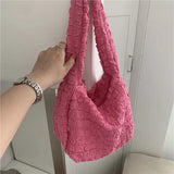 Pleated Women Cloud Handbag Soft Texture Lightweight Underarm Shoulder
