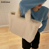 Plush Shoulder Bag for Women Large Capacity Handbag Tote