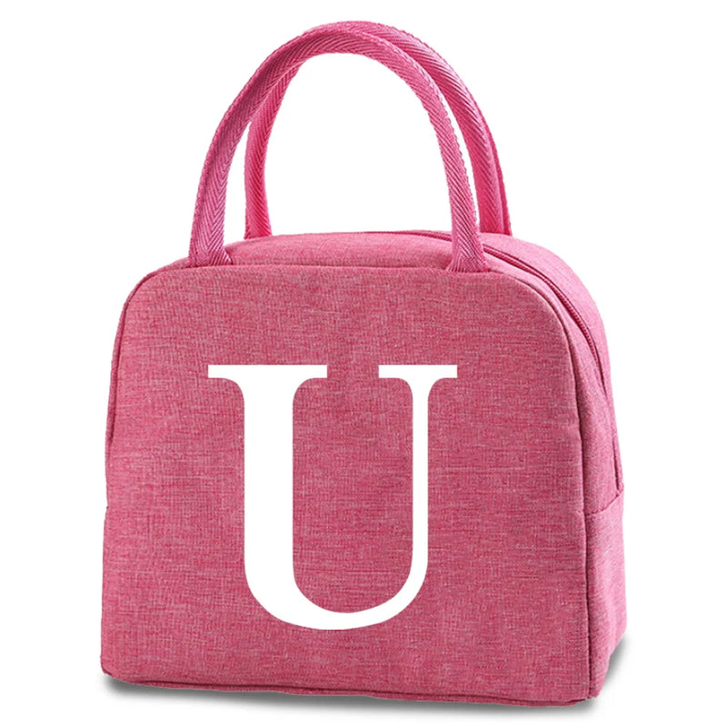 Canvas Lunch Bag for Women Portable Thermal Zipper Cooler Dinner Bag