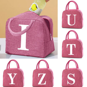 Canvas Lunch Bag for Women Portable Thermal Zipper Cooler Dinner Bag