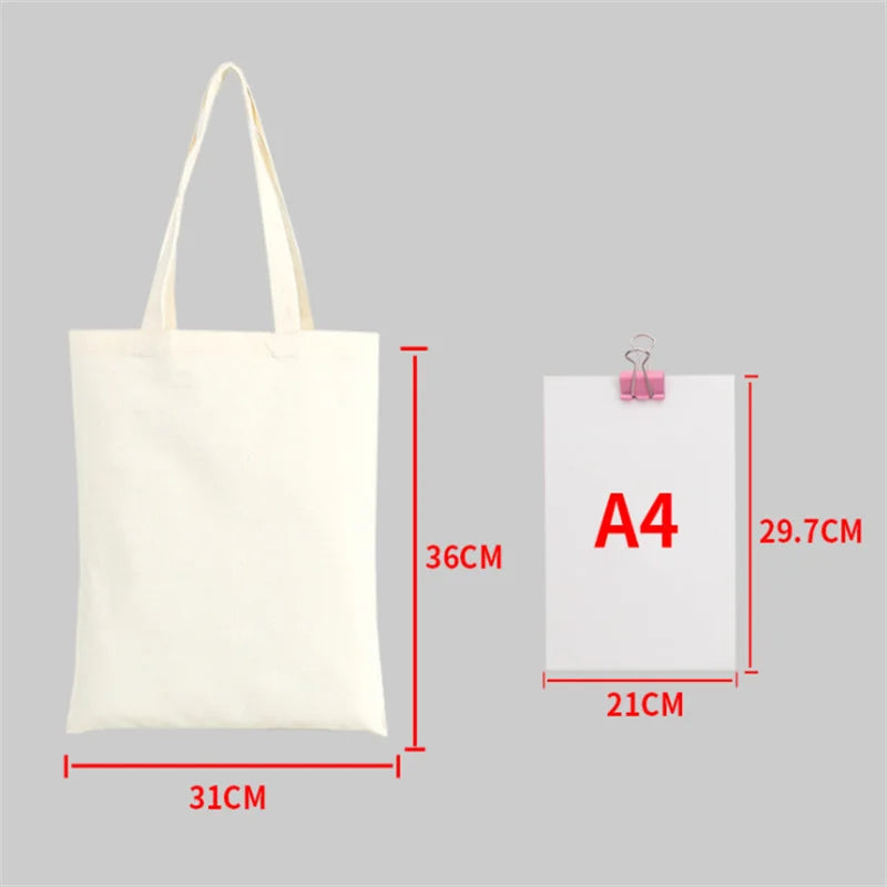Cotton Shopping Bag Women Linen Handbag Canvas Lady Tote Large Capacity